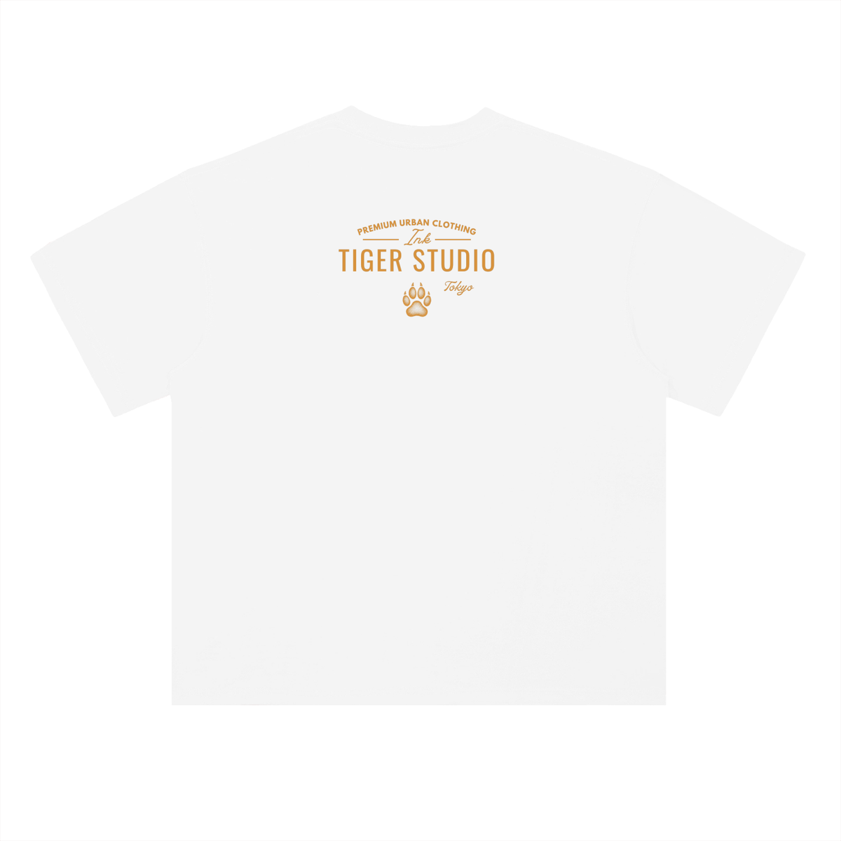 Flamed Tiger Head Red-Orange Heavy Drop Shoulder Tee