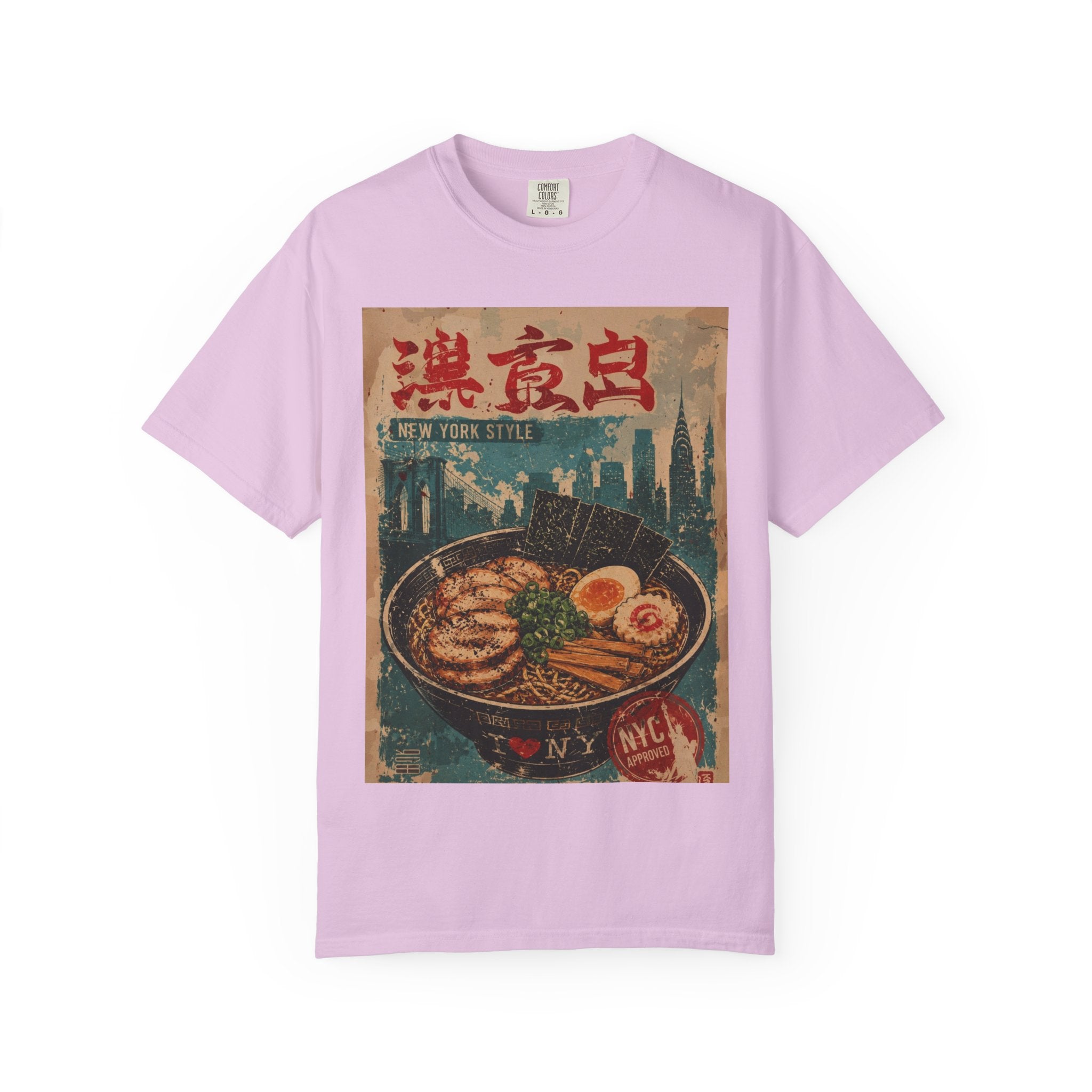 Japanese Block Art Ramen in NYC Vintage Poster T-Shirt