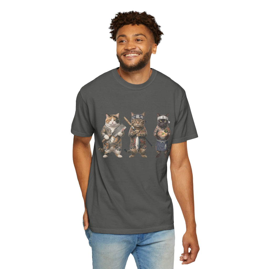 Cat Gang T-Shirt — Trio of Cats Illustration Tee
