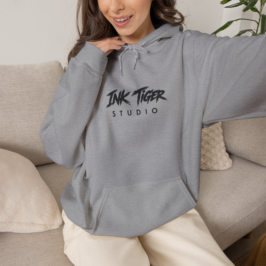 Ink Tiger Studio Hoodie — Tiger Head Graphic Streetwear Sweatshirt
