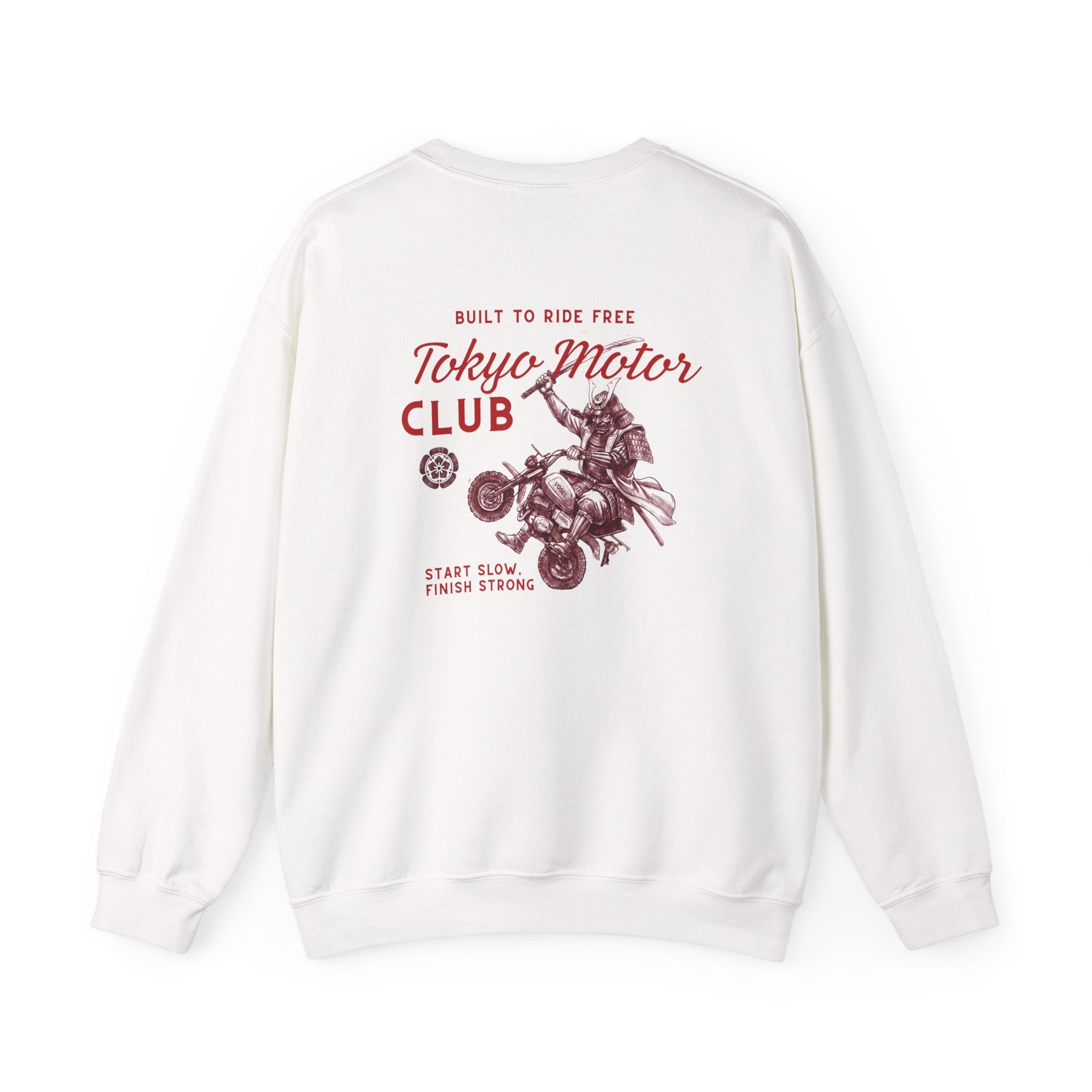 Tokyo Motor Club Crewneck Sweatshirt — Vintage Motorcycle Rider Graphic