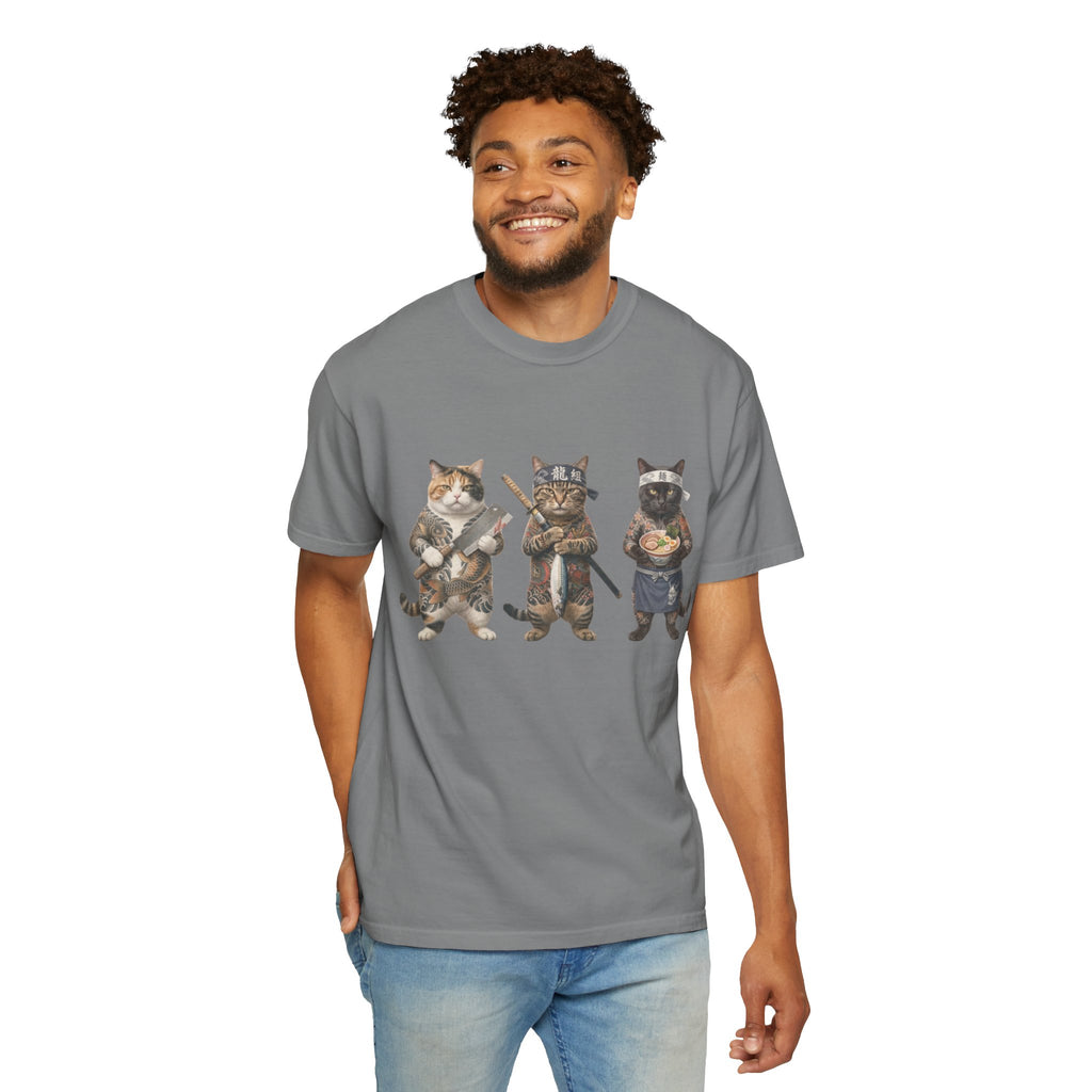 Cat Gang T-Shirt — Trio of Cats Illustration Tee