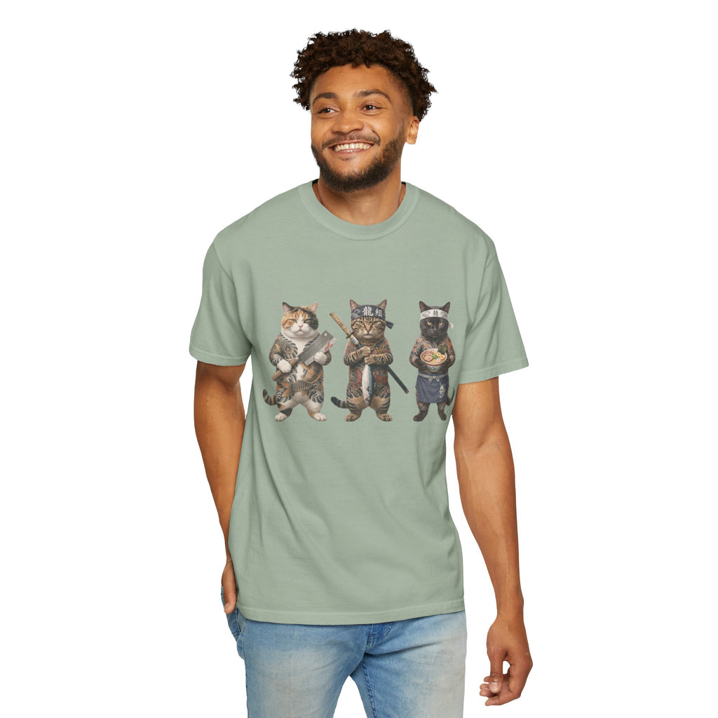 Cat Gang T-Shirt — Trio of Cats Illustration Tee