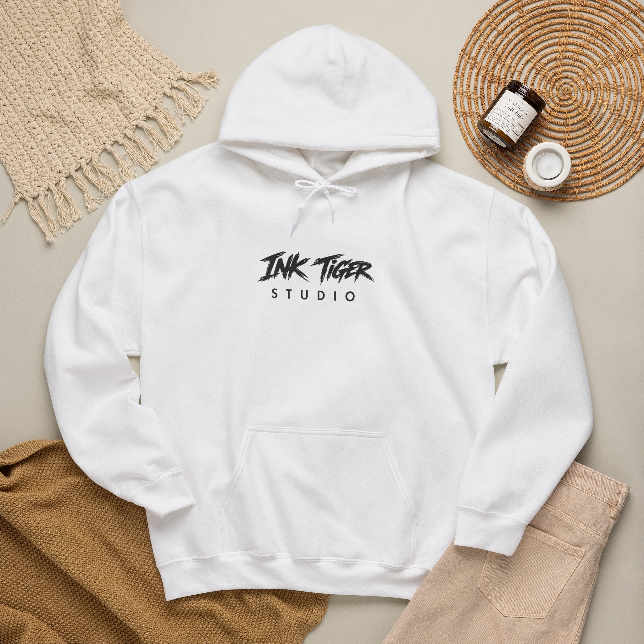 Ink Tiger Studio Hoodie — Tiger Head Graphic Streetwear Sweatshirt