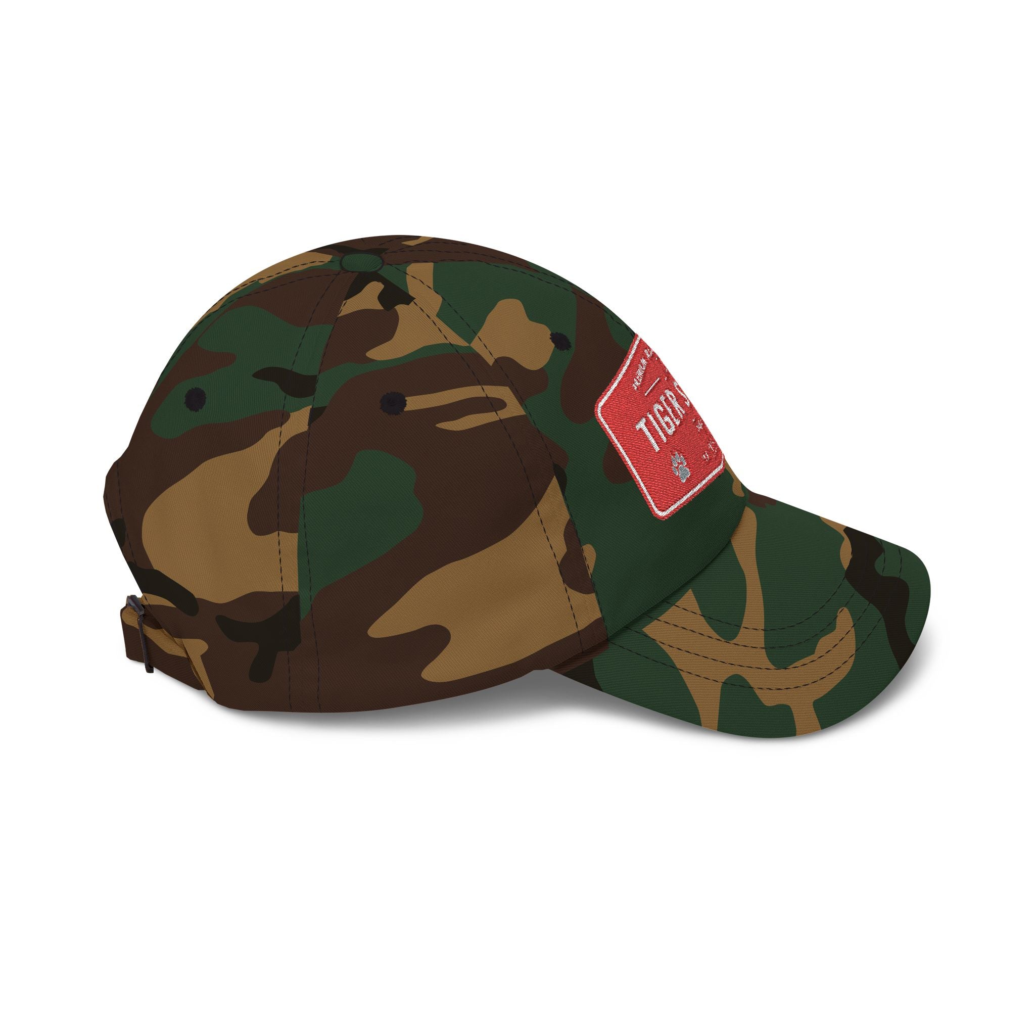 Tiger Studio Vintage Patch Dad Cap — Retro Red Logo Baseball Hat