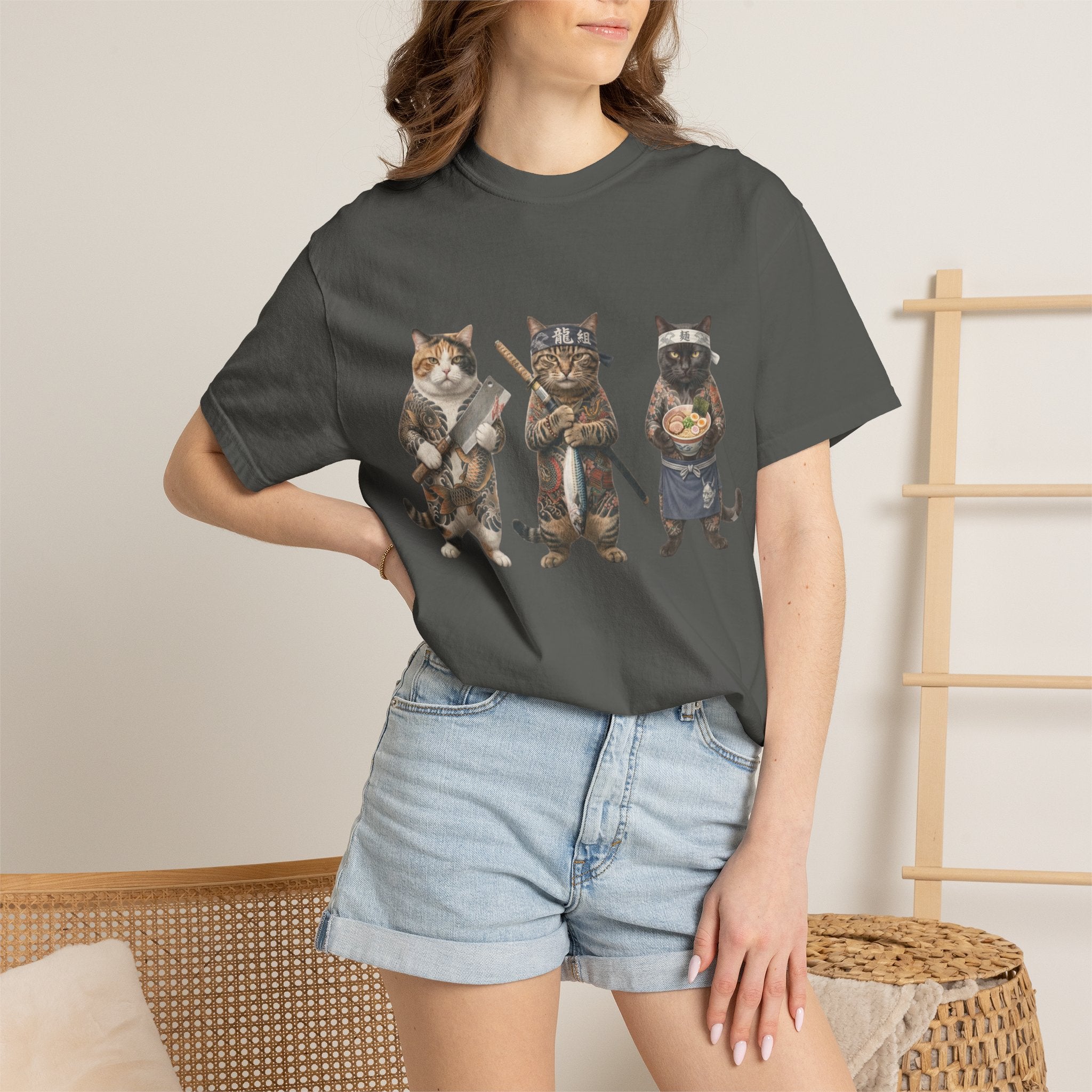 Cat Gang T-Shirt — Trio of Cats Illustration Tee