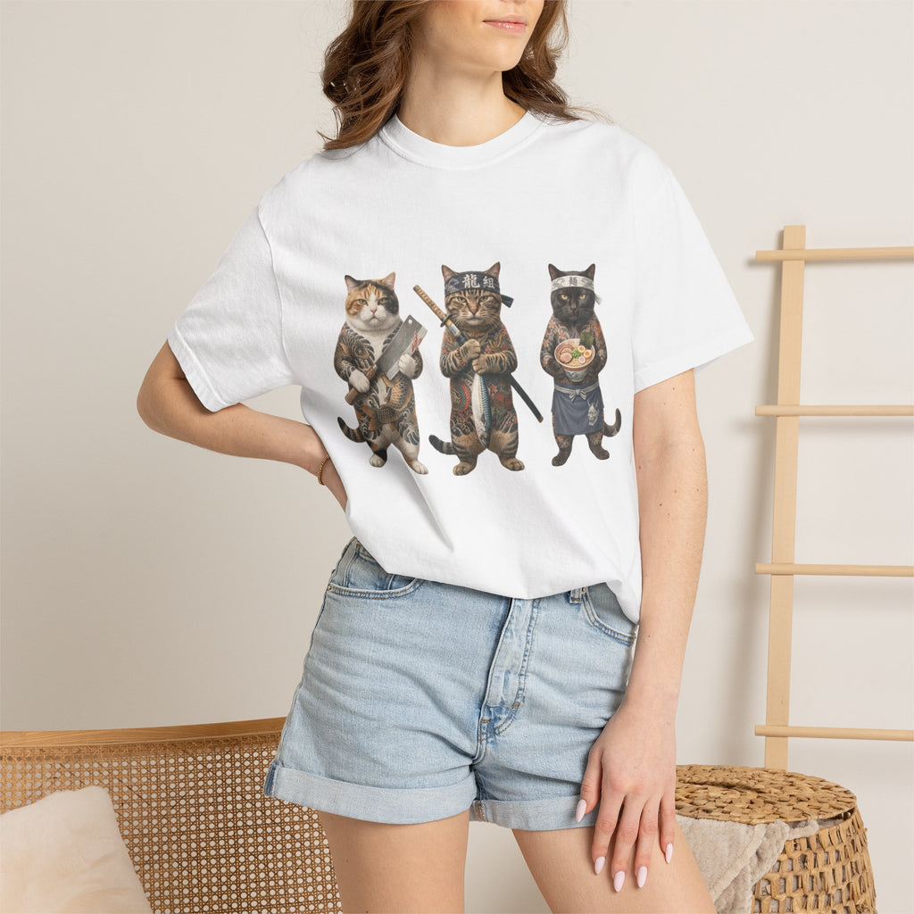 Cat Gang T-Shirt — Trio of Cats Illustration Tee