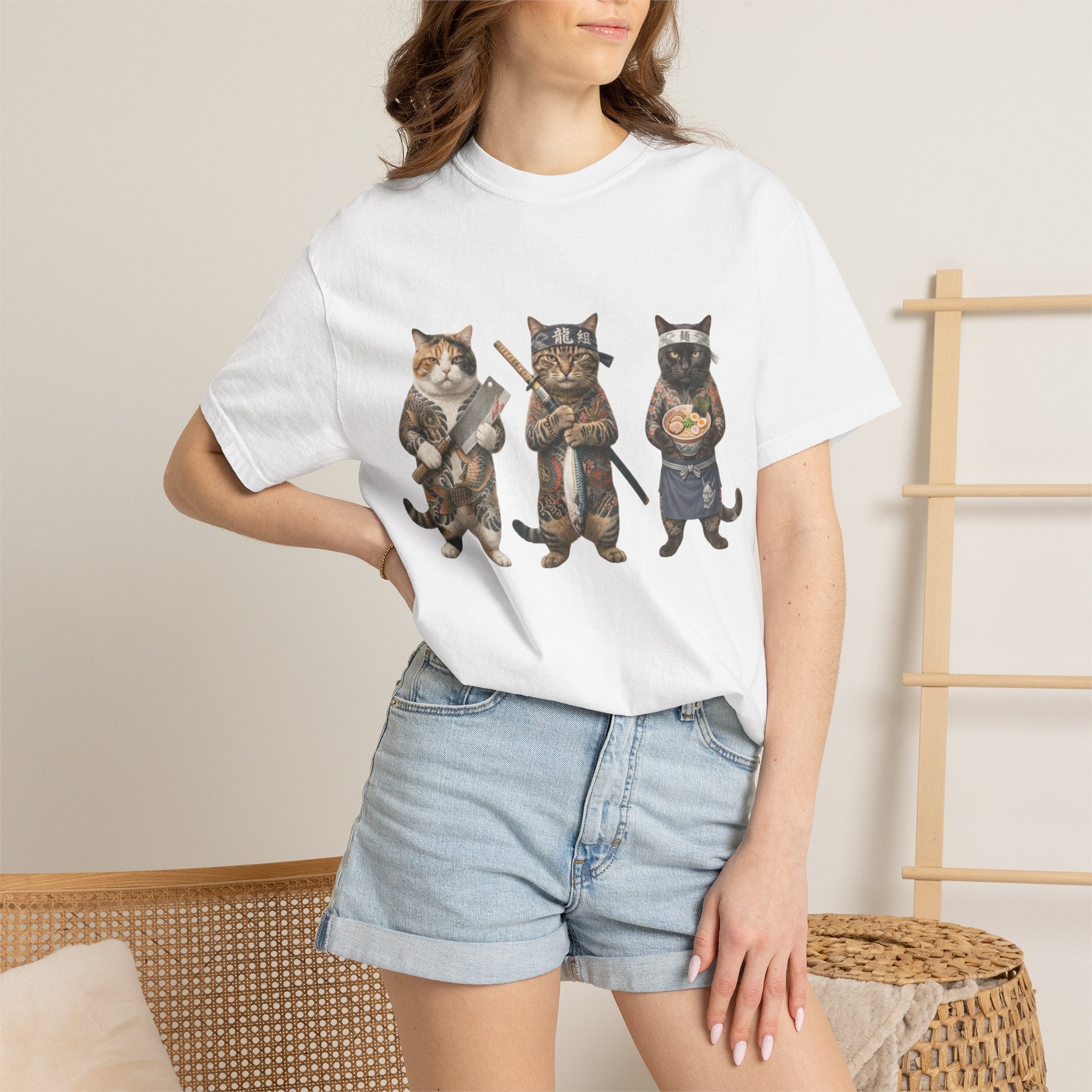 Cat Gang T-Shirt — Trio of Cats Illustration Tee