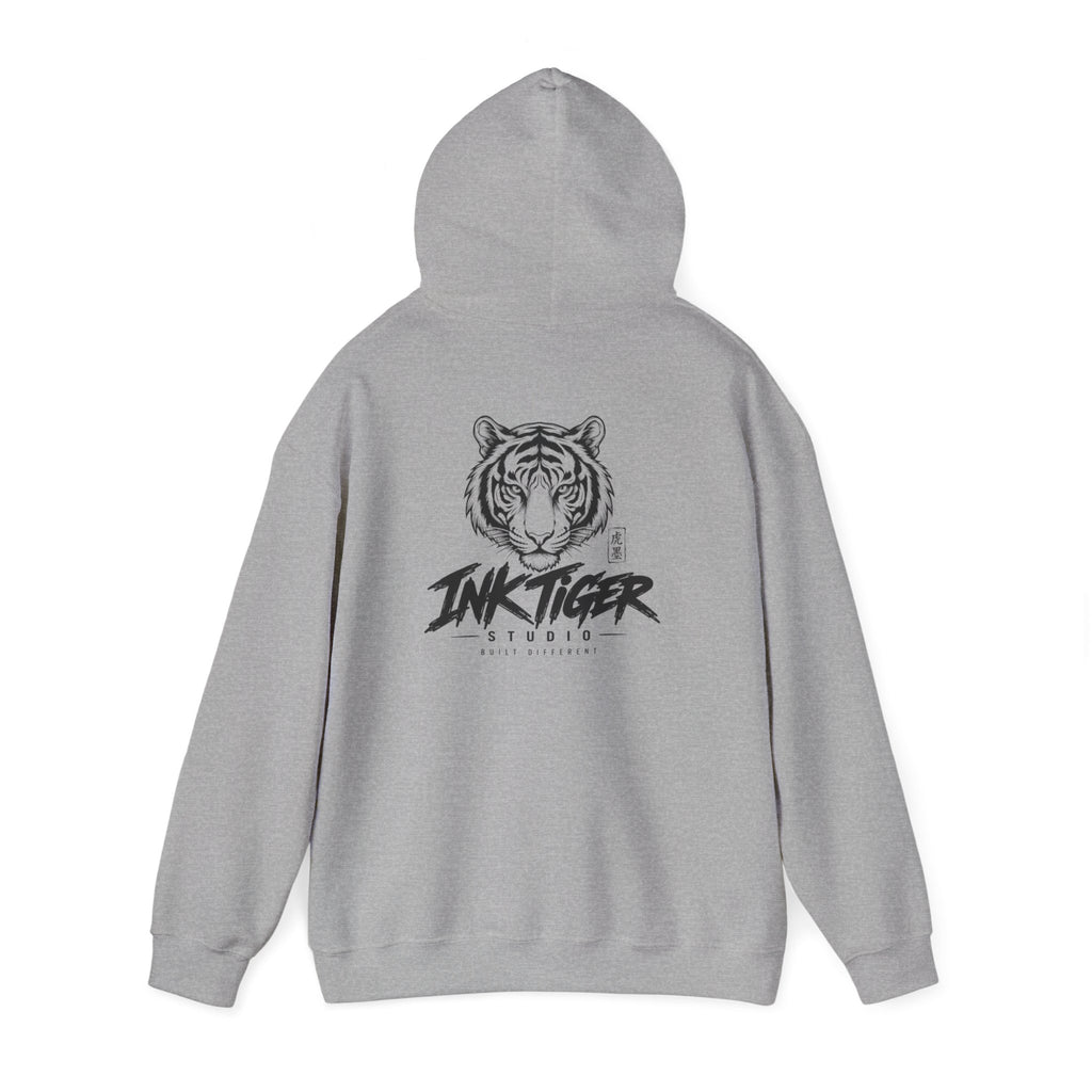 Ink Tiger Studio Hoodie — Tiger Head Graphic Streetwear Sweatshirt