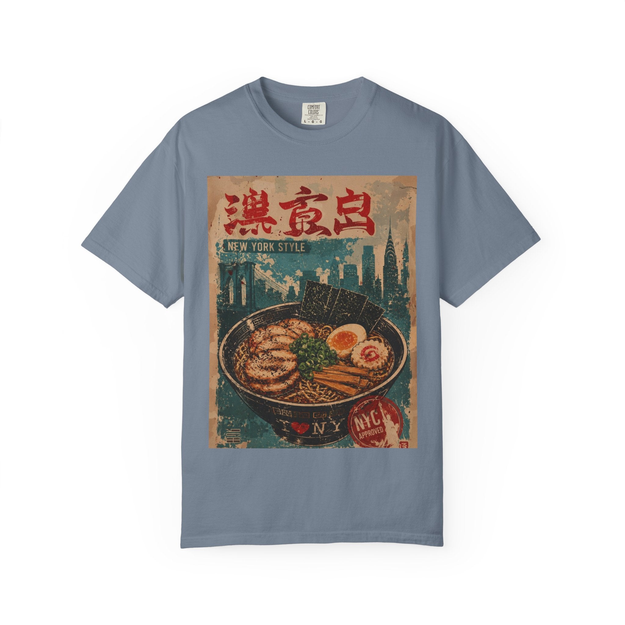 Japanese Block Art Ramen in NYC Vintage Poster T-Shirt