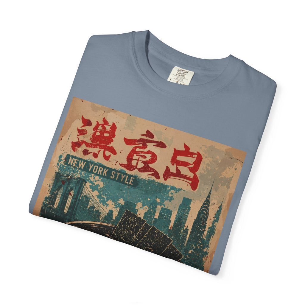Japanese Block Art Ramen in NYC Vintage Poster T-Shirt