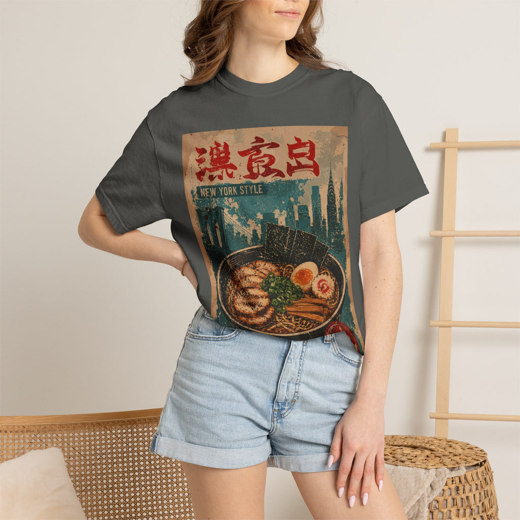 Japanese Block Art Ramen in NYC Vintage Poster T-Shirt