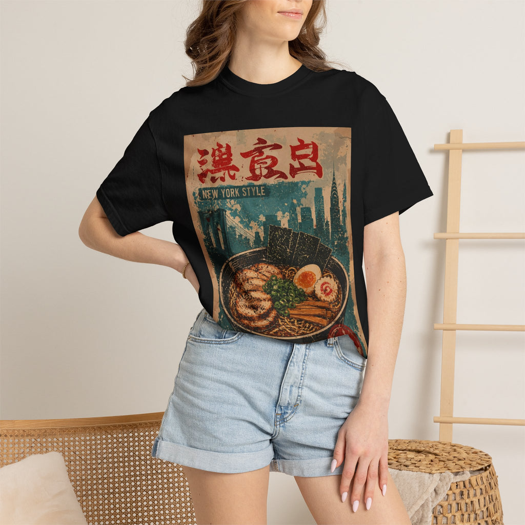 Japanese Block Art Ramen in NYC Vintage Poster T-Shirt