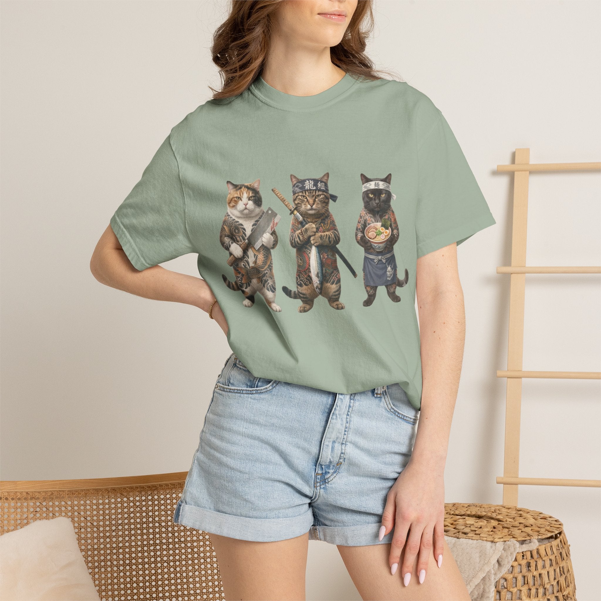 Cat Gang T-Shirt — Trio of Cats Illustration Tee