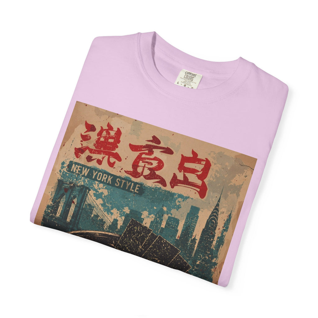 Japanese Block Art Ramen in NYC Vintage Poster T-Shirt