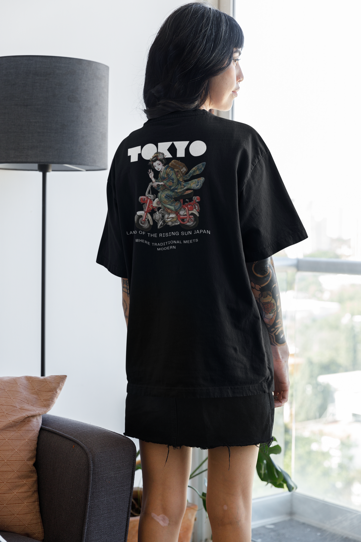 Kimono Motorcycle Girl Heavyweight Oversized Tee