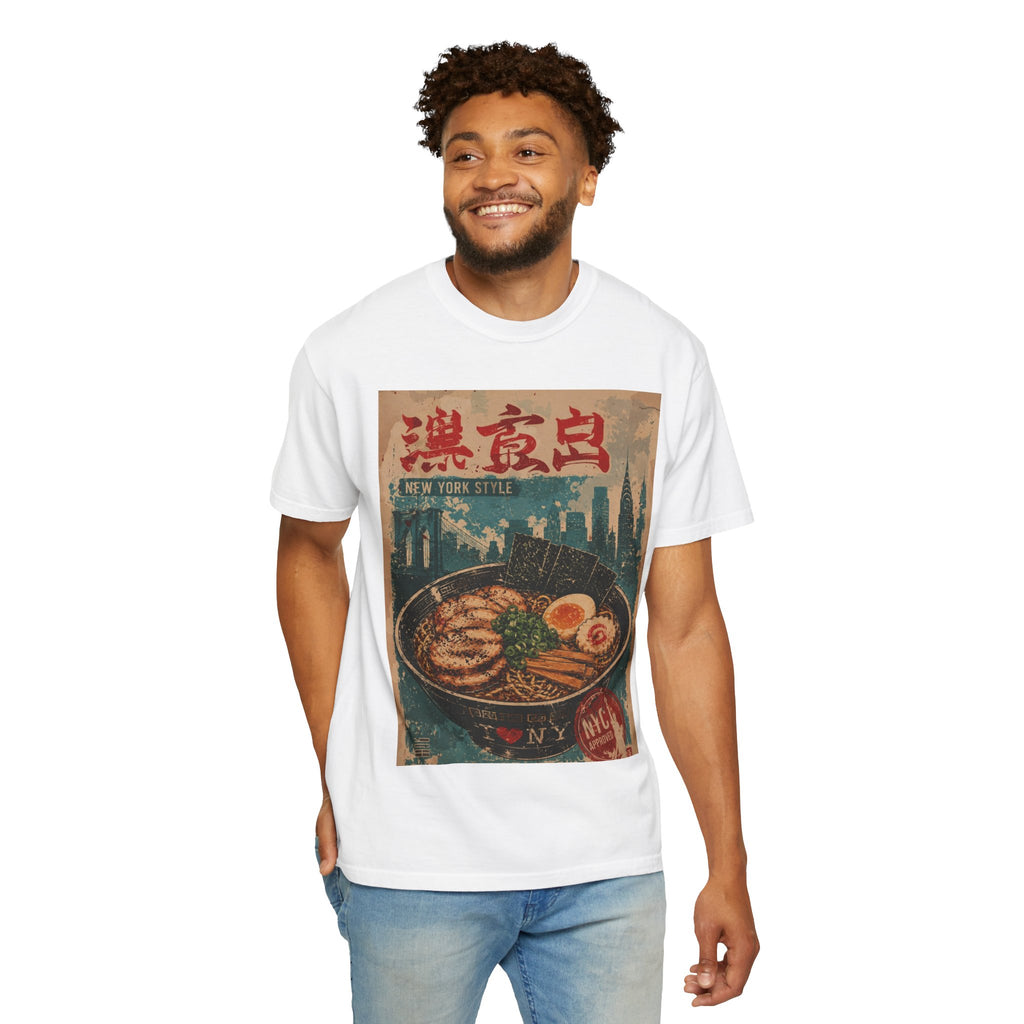 Japanese Block Art Ramen in NYC Vintage Poster T-Shirt