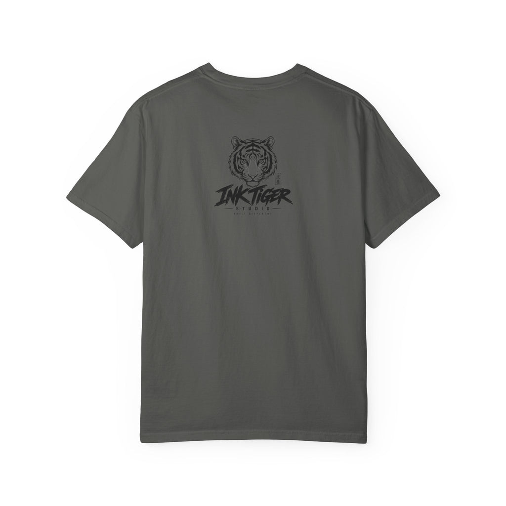 Tattooed Samurai Cat T-Shirt — Ink Tiger Graphic Tee
