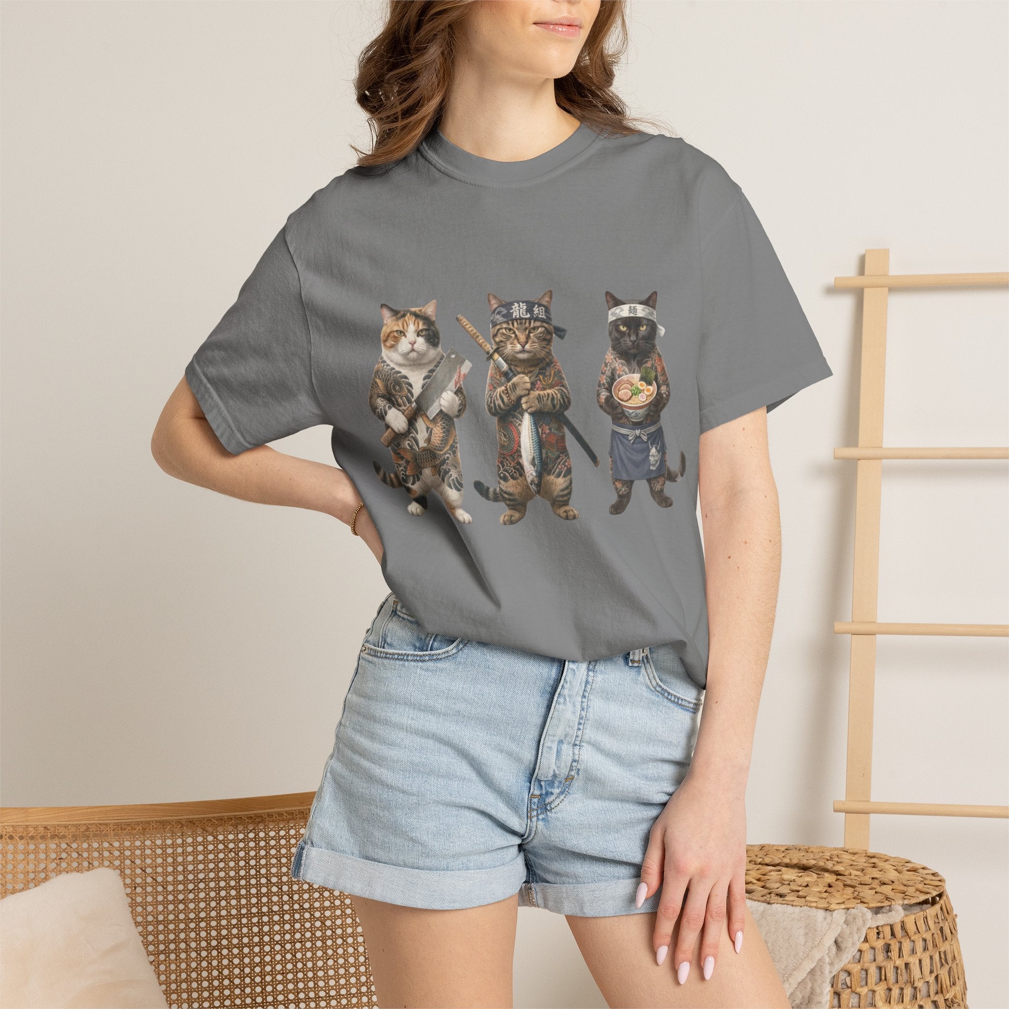 Cat Gang T-Shirt — Trio of Cats Illustration Tee