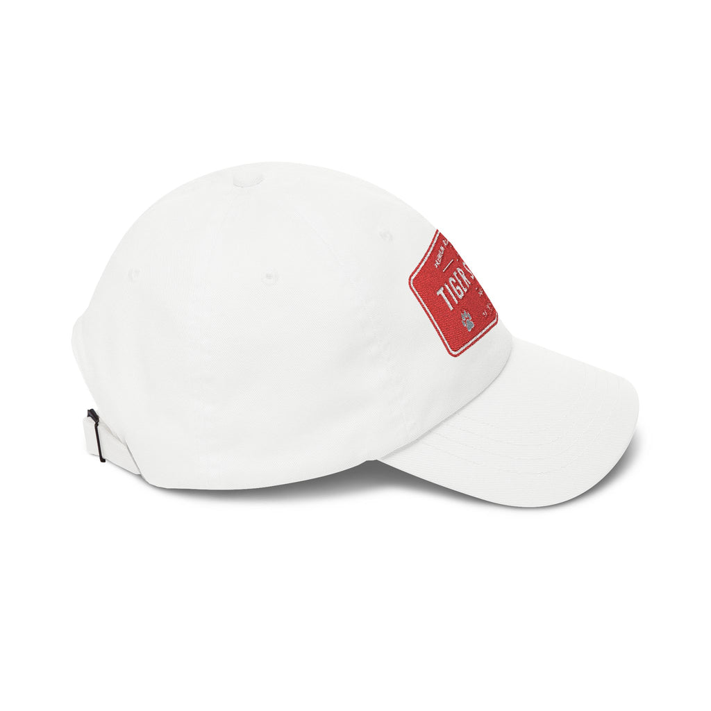 Tiger Studio Vintage Patch Dad Cap — Retro Red Logo Baseball Hat