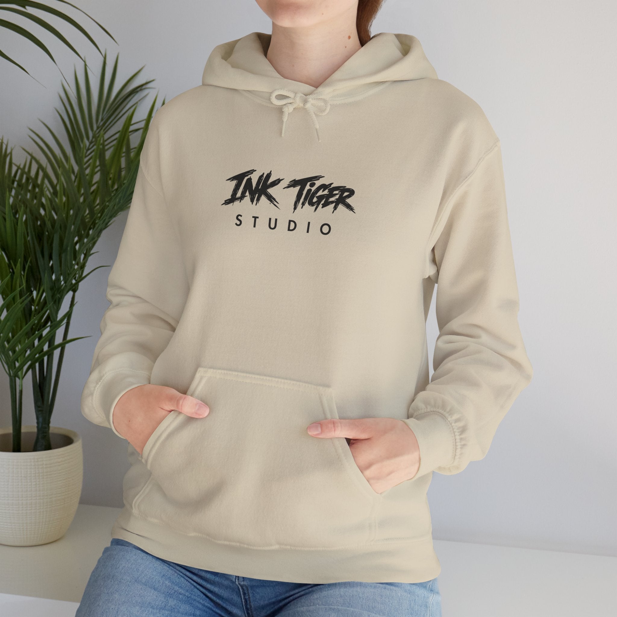Ink Tiger Studio Hoodie — Tiger Head Graphic Streetwear Sweatshirt