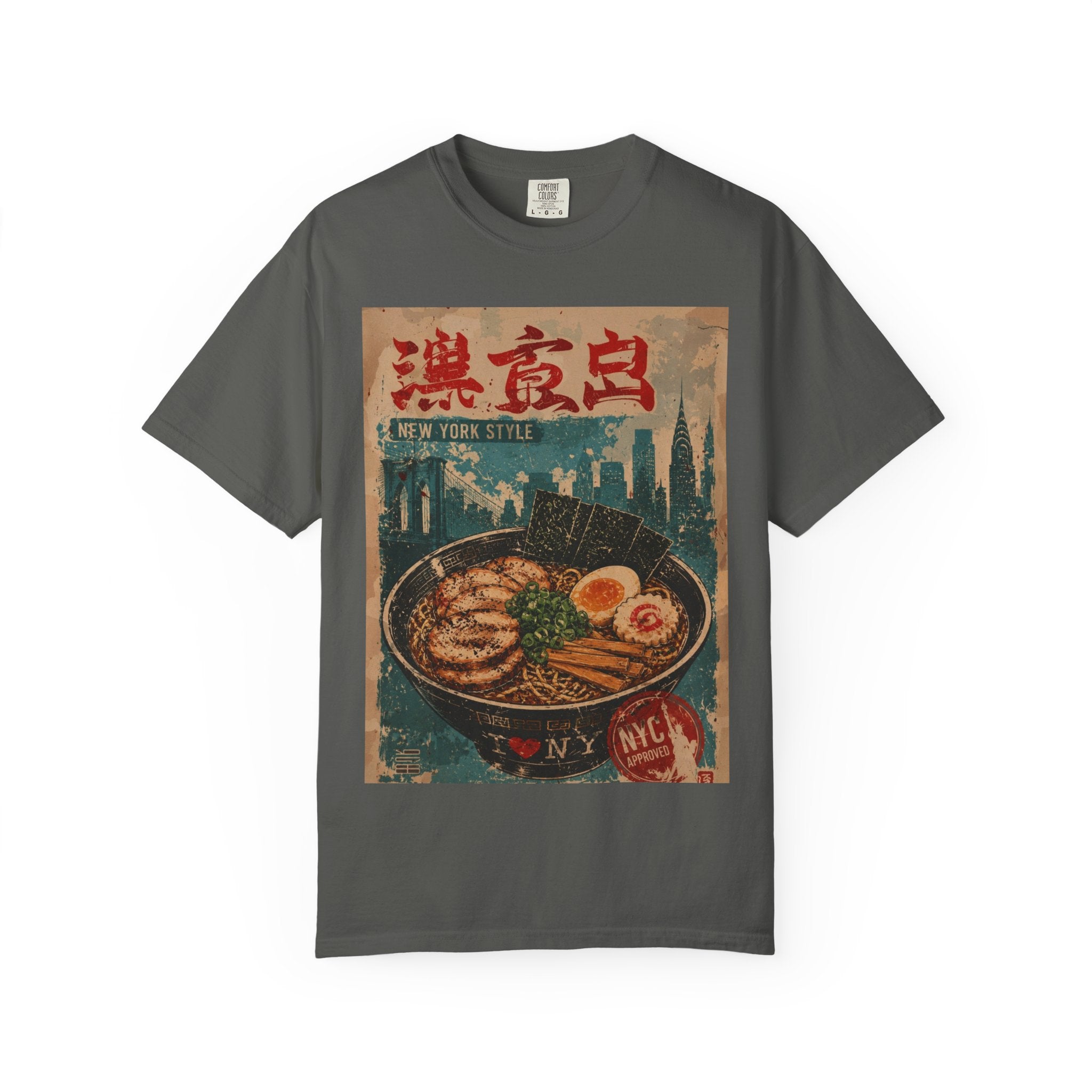 Japanese Block Art Ramen in NYC Vintage Poster T-Shirt
