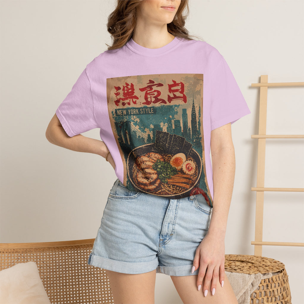 Japanese Block Art Ramen in NYC Vintage Poster T-Shirt