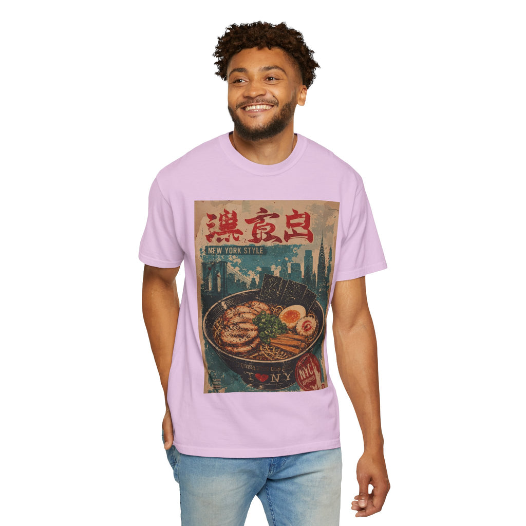 Japanese Block Art Ramen in NYC Vintage Poster T-Shirt