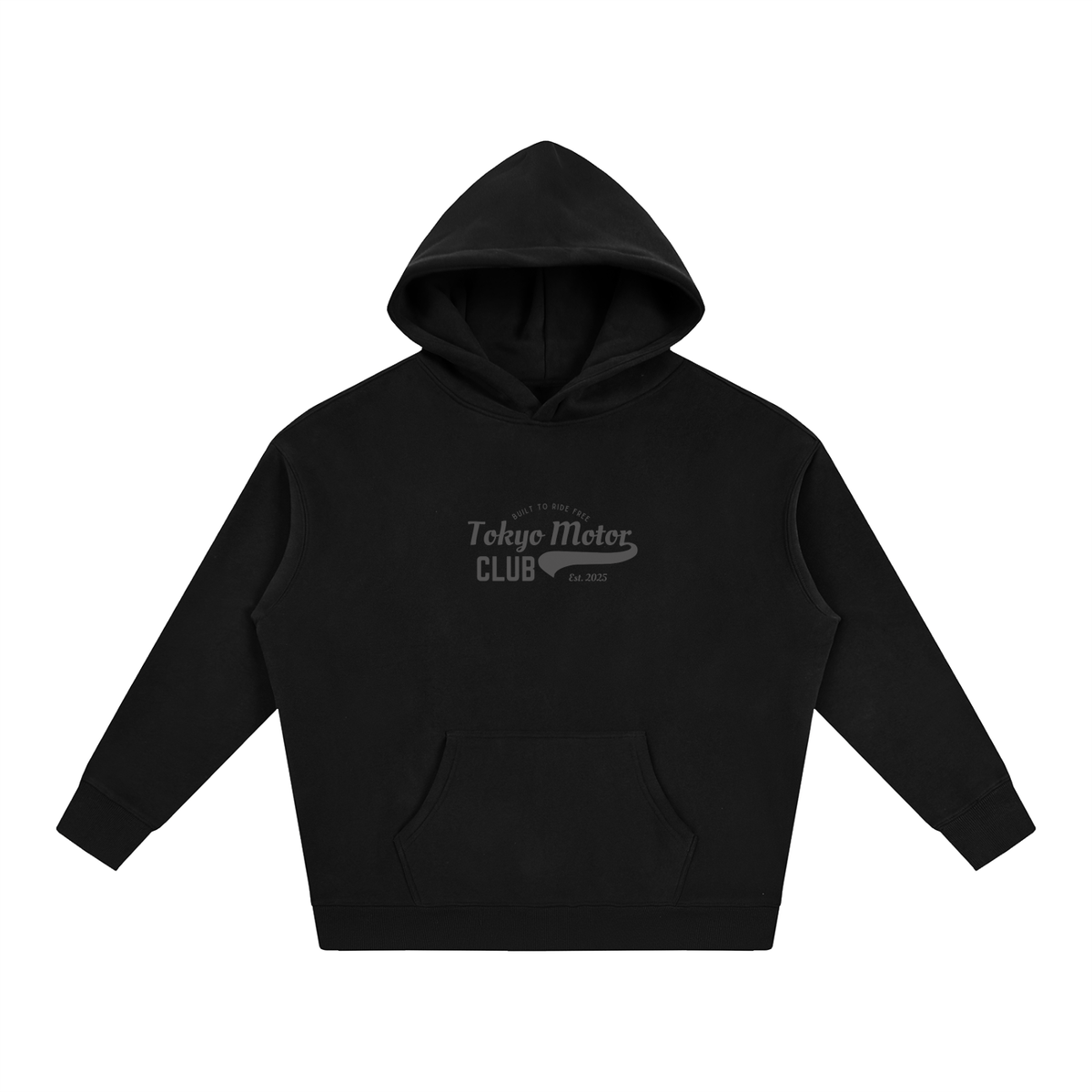 Vintage Delivery Bike Black-White Oversize Fleeced Hoodie